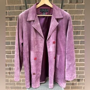 Vintage 90’s Lavender Suede Leather Jacket
